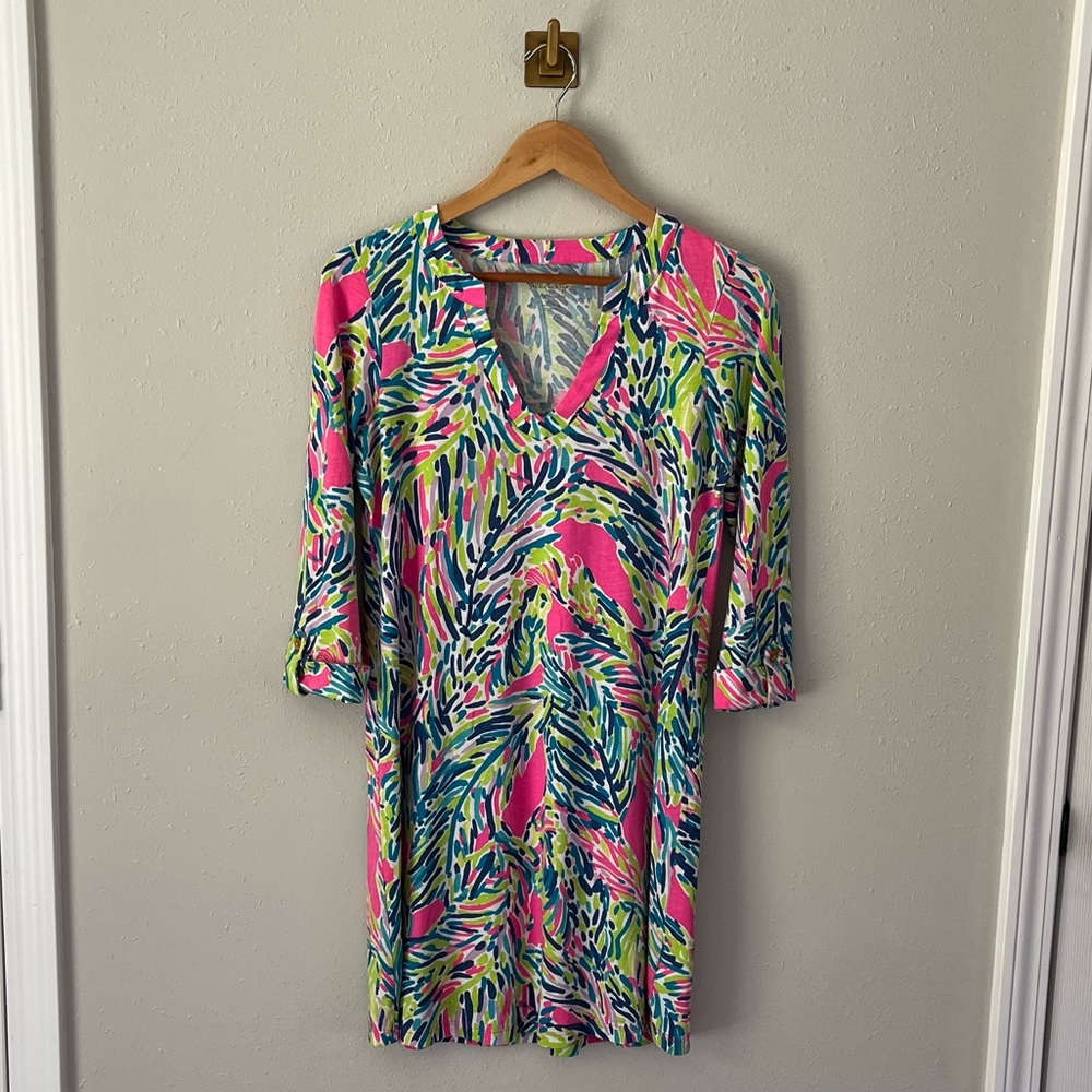 LILLY PULITZER ROSSMORE DRESS MULTI PALM READER SIZE SMALL - Picture 6 of 12